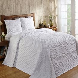Trevor Collection Twin Bedspread Set in White