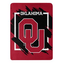 OKLAHOMA OFFICIAL NCAA "Halftone" Micro Raschel Throw Blanket; 46" x 60"