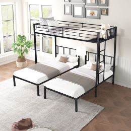 Metal Triple Twin Bunk Bed/ Can Be Separated into 3 Twin Beds/ Sturdy Metal/ Bunk Bed for Three/ No Box Spring Needed