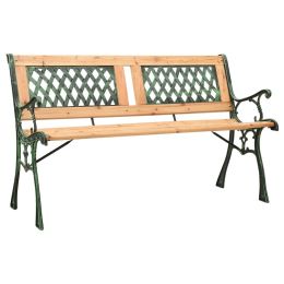 Patio Bench 48" Cast Iron and Solid Firwood